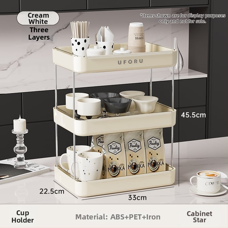 Държач за чаши и настолен органайзер с двойно ниво поднос за отцеждане – модел 985, артикул F977JSM97T5HTM, стил: универсален, материал: коприна