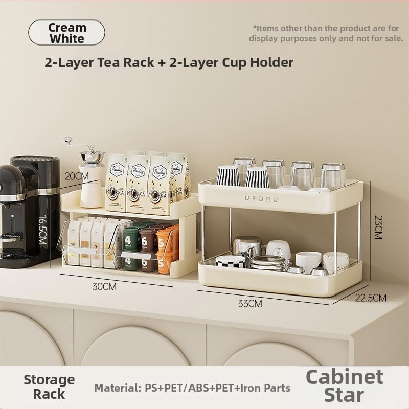 Държач за чаши и настолен органайзер с двойно ниво поднос за отцеждане – модел 985, артикул F977JSM97T5HTM, стил: универсален, материал: коприна