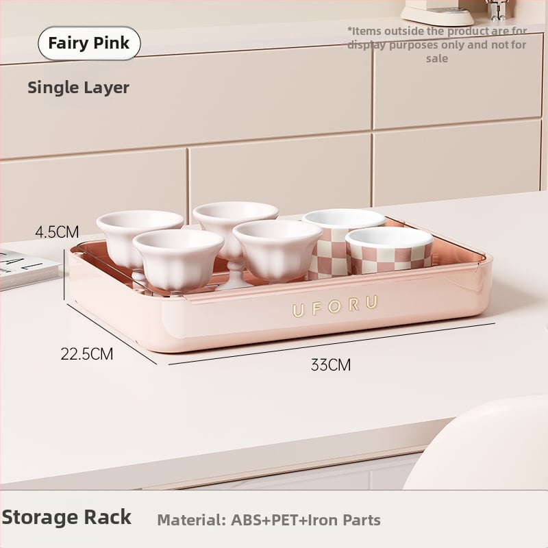 Държач за чаши и настолен органайзер с двойно ниво поднос за отцеждане – модел 985, артикул F977JSM97T5HTM, стил: универсален, материал: коприна