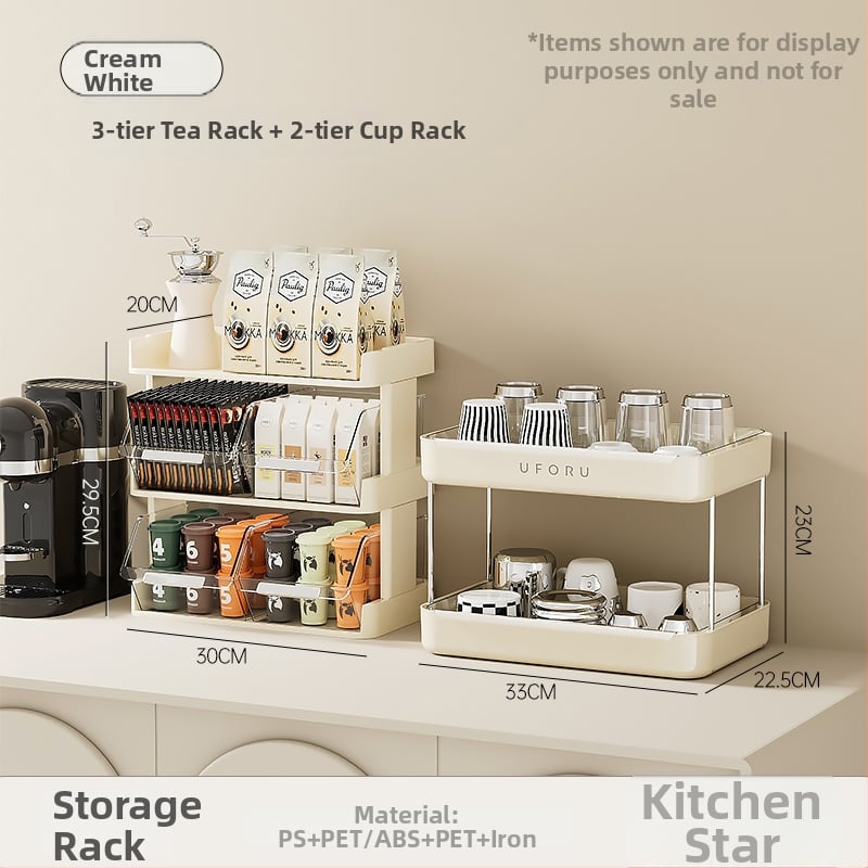 Държач за чаши и настолен органайзер с двойно ниво поднос за отцеждане – модел 985, артикул F977JSM97T5HTM, стил: универсален, материал: коприна