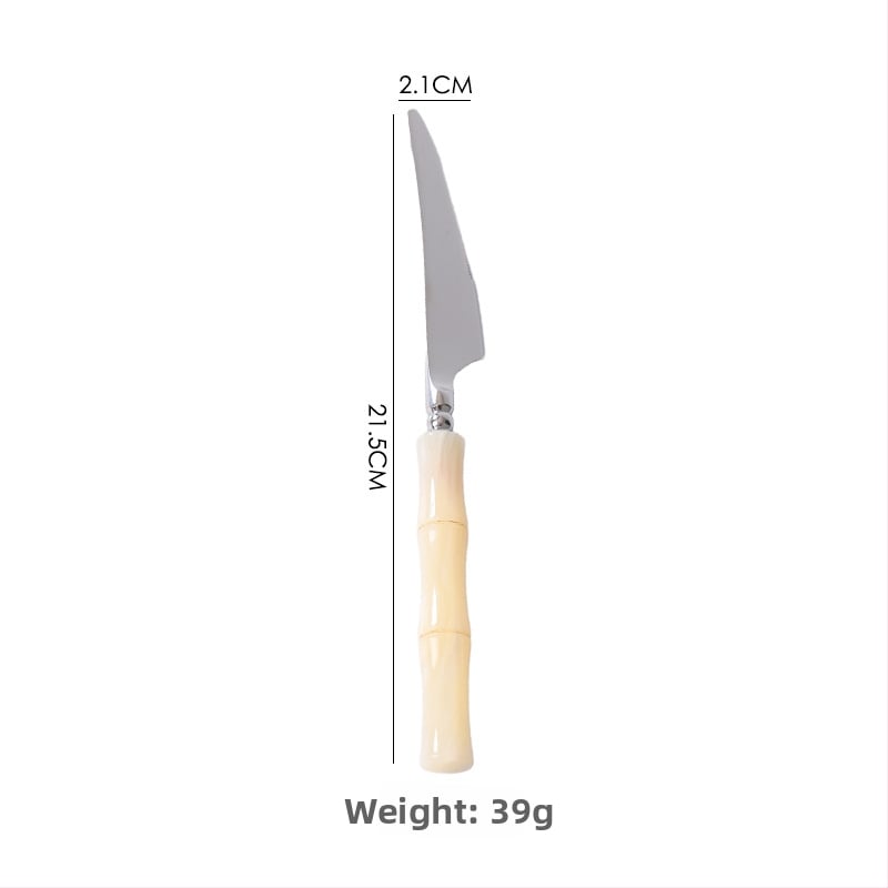 Σετ μαχαιροπίρουνα από ακρυλικό μπαμπού, 304 ανοξείδωτος χάλυβας, λείανση με νερό, δημιουργικό στυλ, δυνατότητα εξατομίκευσης