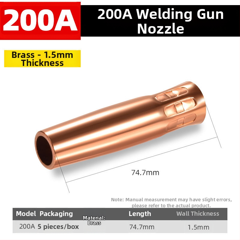 Shida sekundárna ochranná dýza pre zváraciu pištoľ, meďná ochranná dýza so krycím manžetom, 200A/350A/500A hodnoty