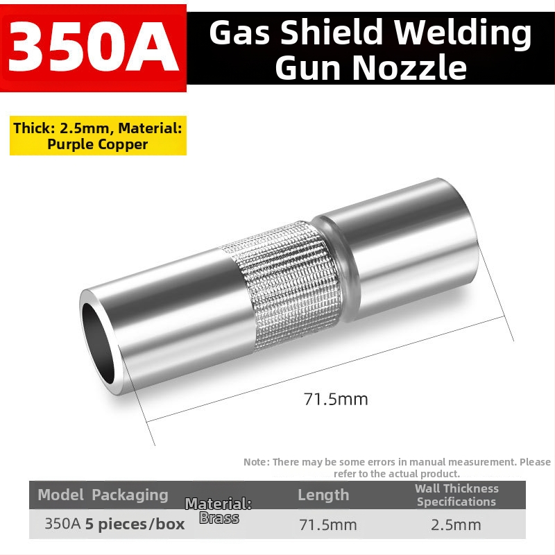 Shida sekundárna ochranná dýza pre zváraciu pištoľ, meďná ochranná dýza so krycím manžetom, 200A/350A/500A hodnoty