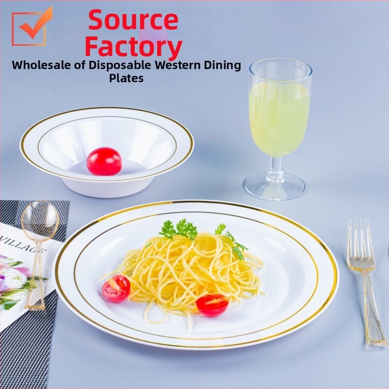 Vas de unică folosință pentru cină, PS plastic, plastic dur îngroșat, rotund, grosime 0,5 mm, capacitate 20