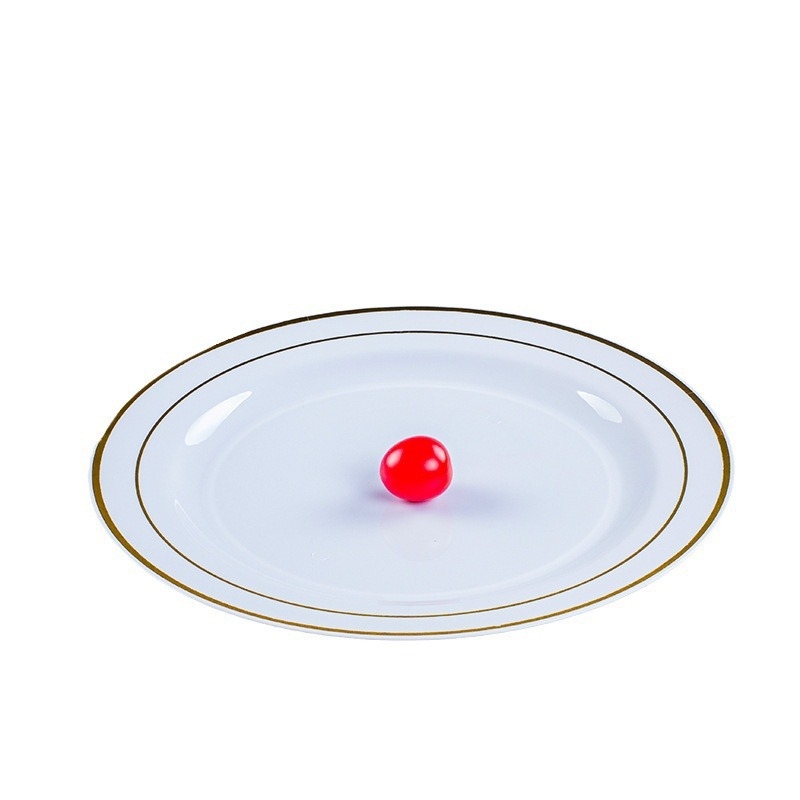 Πιάτο μίας χρήσης για δείπνο, PS πλαστικό, παχυνόμενο σκληρό πλαστικό, στρογγυλό, πάχος 0,5 mm, χωρητικότητα 20