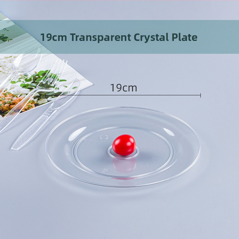 Πιάτο μίας χρήσης για δείπνο, PS πλαστικό, παχυνόμενο σκληρό πλαστικό, στρογγυλό, πάχος 0,5 mm, χωρητικότητα 20