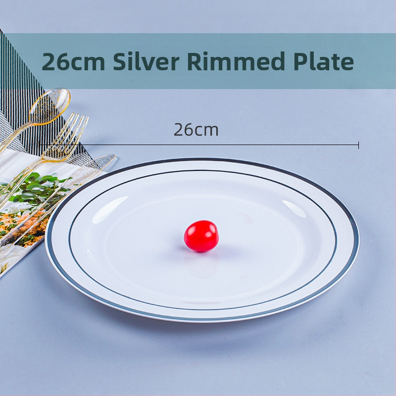 Πιάτο μίας χρήσης για δείπνο, PS πλαστικό, παχυνόμενο σκληρό πλαστικό, στρογγυλό, πάχος 0,5 mm, χωρητικότητα 20