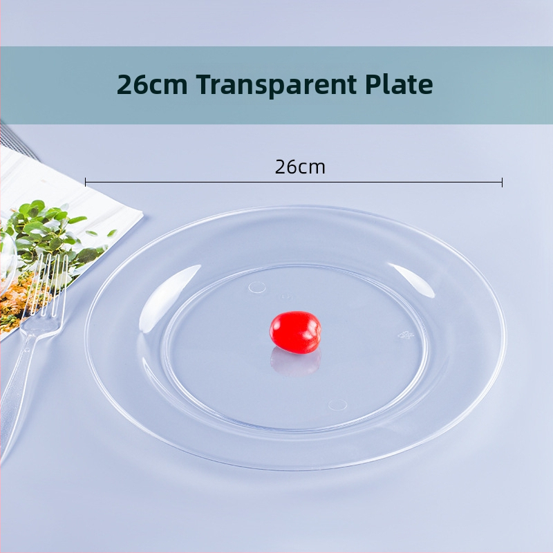 Πιάτο μίας χρήσης για δείπνο, PS πλαστικό, παχυνόμενο σκληρό πλαστικό, στρογγυλό, πάχος 0,5 mm, χωρητικότητα 20
