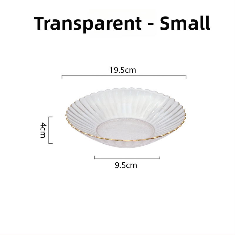 Set din sticlă pentru fructe și boluri pentru salată – rotund, design minimalist modern; diametre 10–11 cm, 13–14 cm și 18–19 cm; sticlă rezistentă la căldură