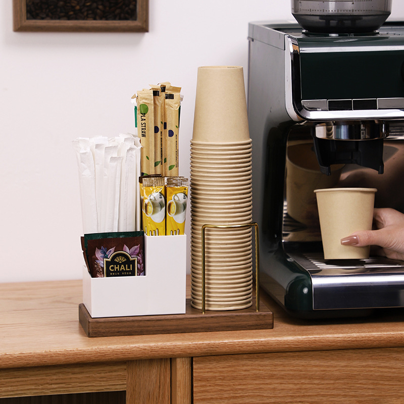 Drevený držiak na poháre – moderný a jednoduchý dizajn, stolný doplnok, bez vŕtania