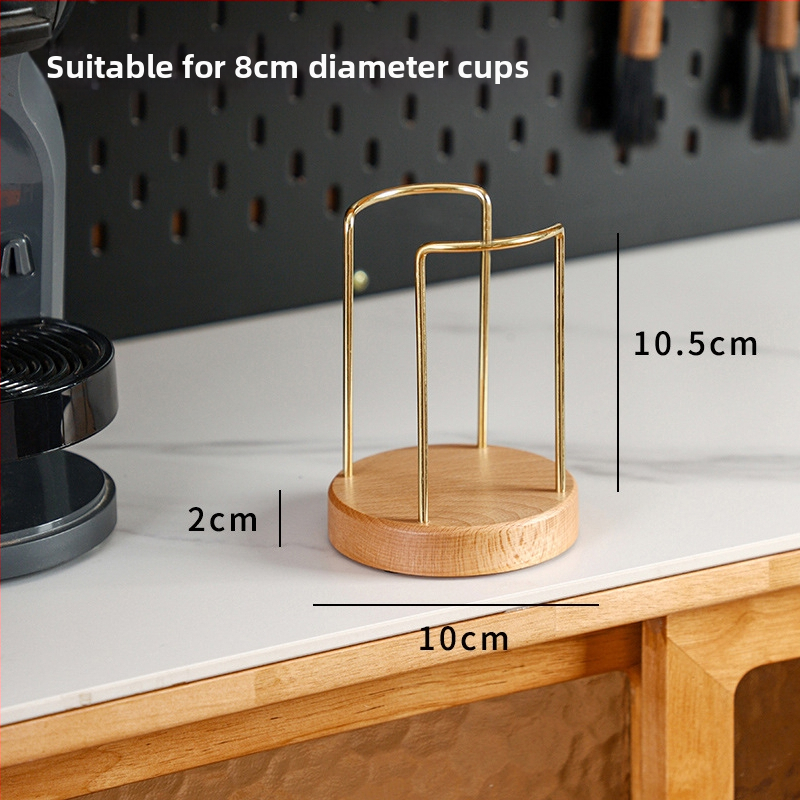 Drevený držiak na poháre – moderný a jednoduchý dizajn, stolný doplnok, bez vŕtania