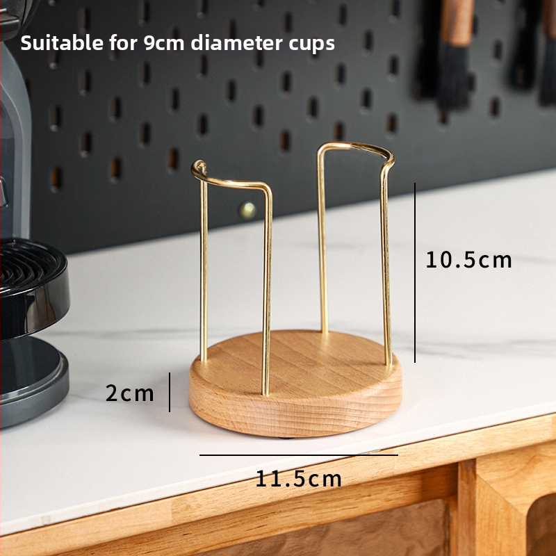 Drevený držiak na poháre – moderný a jednoduchý dizajn, stolný doplnok, bez vŕtania