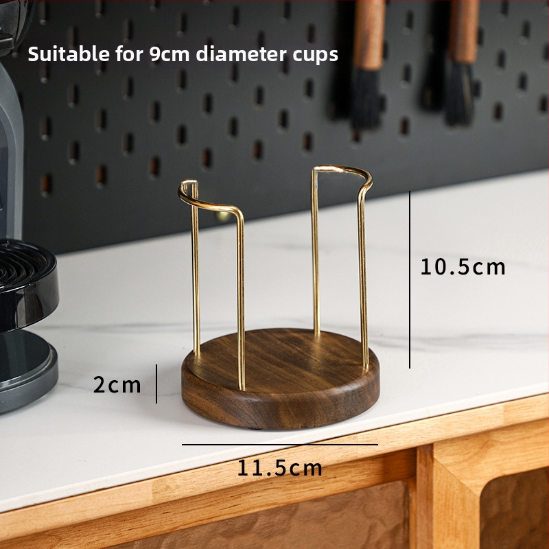 Drevený držiak na poháre – moderný a jednoduchý dizajn, stolný doplnok, bez vŕtania