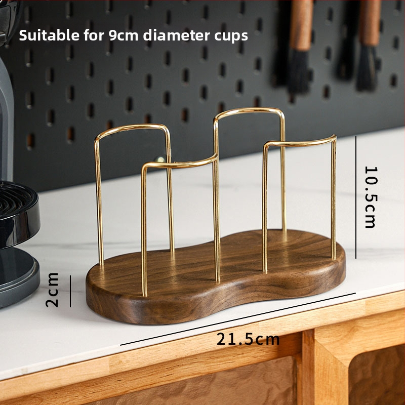 Drevený držiak na poháre – moderný a jednoduchý dizajn, stolný doplnok, bez vŕtania