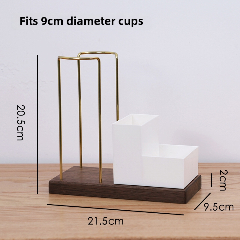 Drevený držiak na poháre – moderný a jednoduchý dizajn, stolný doplnok, bez vŕtania