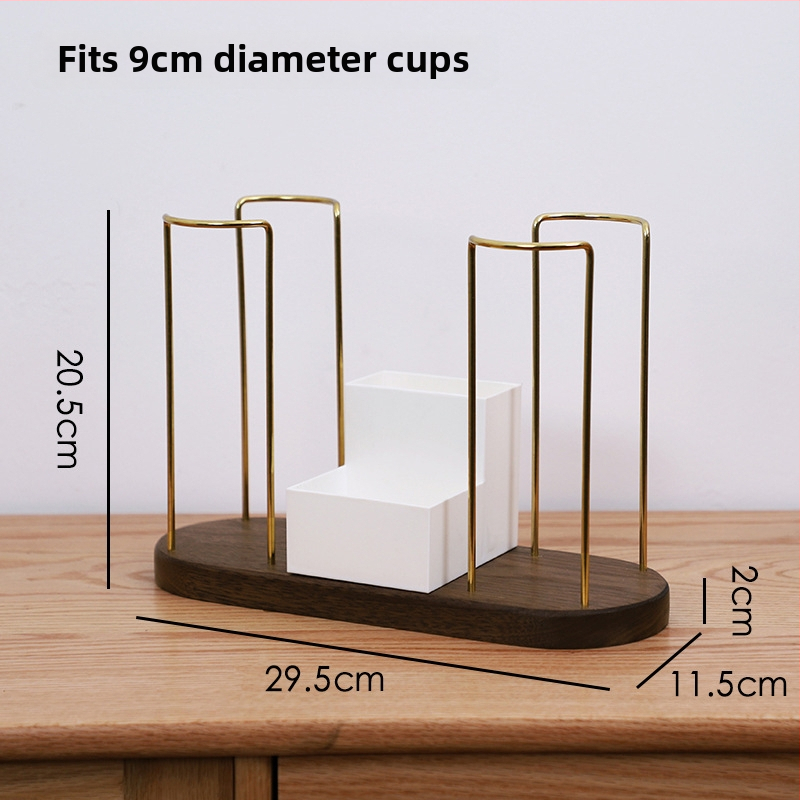 Drevený držiak na poháre – moderný a jednoduchý dizajn, stolný doplnok, bez vŕtania