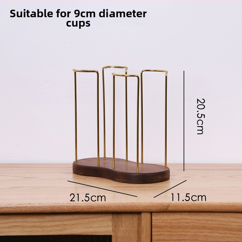 Drevený držiak na poháre – moderný a jednoduchý dizajn, stolný doplnok, bez vŕtania