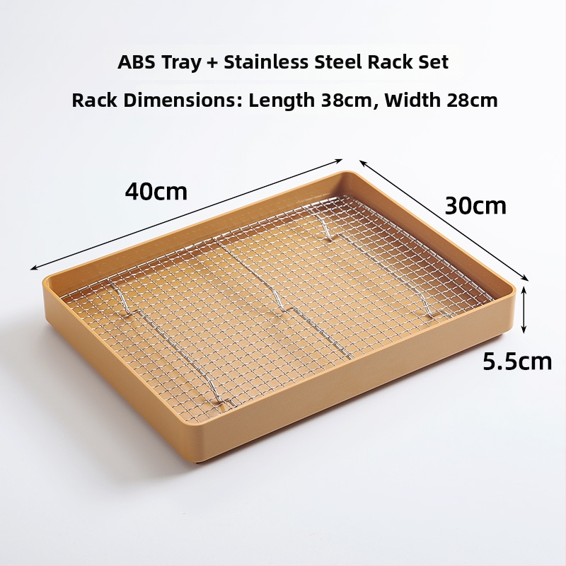 Стойка за деликатесни тави – дисплей за пържено пиле, дренажна тава за масло и мрежа за отцеждане (Серия: Друго; Произход: Друго; Обработка и персонализация: Друго; Пластмаса: Друго; Стил: Друго)