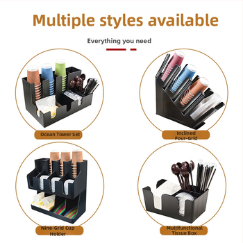 Tejeskávézók pohártartója — egyrészes injektált kialakítás, négy kerettel, pultba integrált, műanyag, tárolás, 1,5 kg