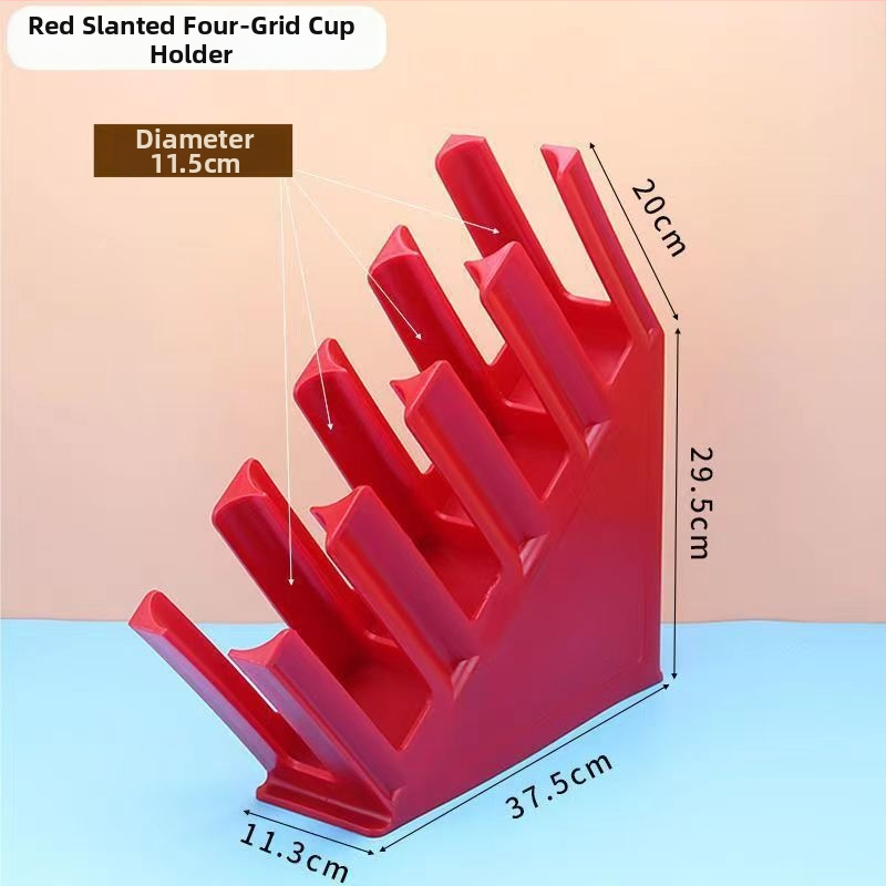 Tejeskávézók pohártartója — egyrészes injektált kialakítás, négy kerettel, pultba integrált, műanyag, tárolás, 1,5 kg