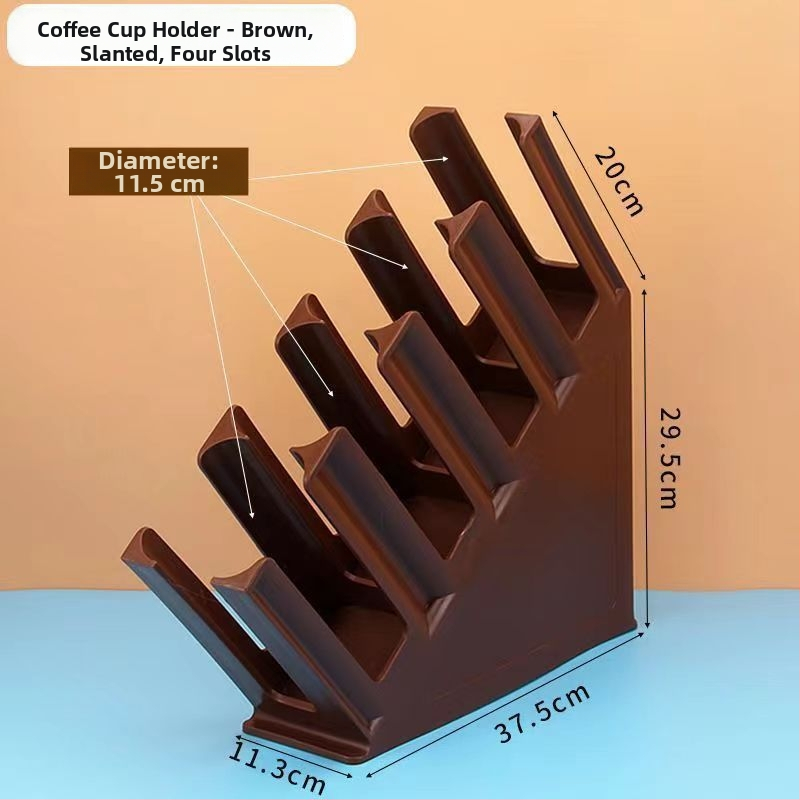 Tejeskávézók pohártartója — egyrészes injektált kialakítás, négy kerettel, pultba integrált, műanyag, tárolás, 1,5 kg