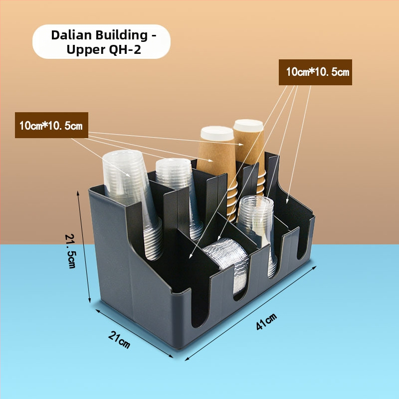 Tejeskávézók pohártartója — egyrészes injektált kialakítás, négy kerettel, pultba integrált, műanyag, tárolás, 1,5 kg