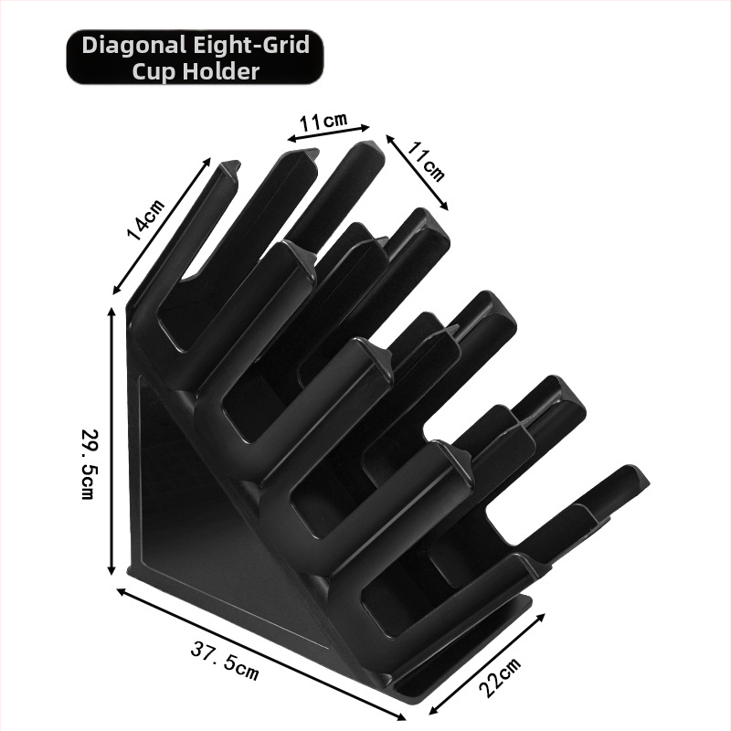 Tejeskávézók pohártartója — egyrészes injektált kialakítás, négy kerettel, pultba integrált, műanyag, tárolás, 1,5 kg