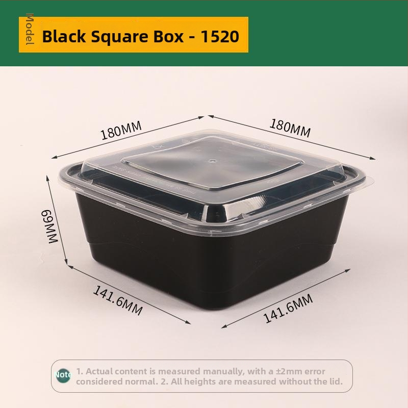 Négyszögletes egyszer használatos gyümölcssaláta ebédes doboz, vastag PP műanyag, mikrohullámú sütőben használható, nyomtatott logó, testreszabás elérhető, csomagolás 150 vagy 300 készlet