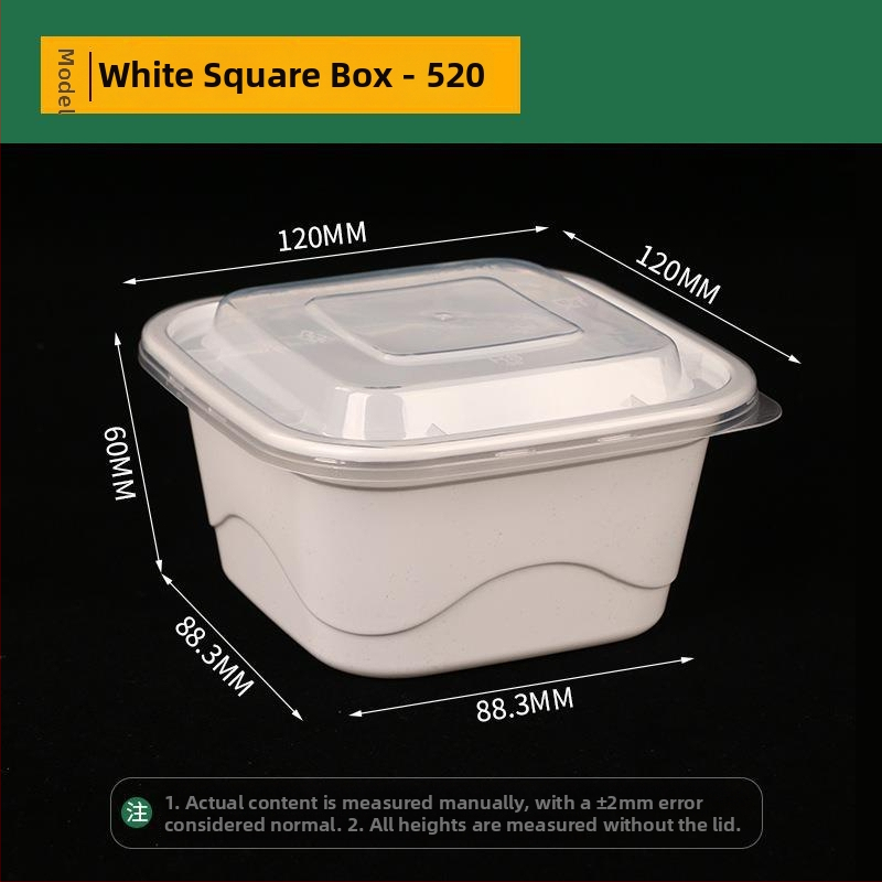 Négyszögletes egyszer használatos gyümölcssaláta ebédes doboz, vastag PP műanyag, mikrohullámú sütőben használható, nyomtatott logó, testreszabás elérhető, csomagolás 150 vagy 300 készlet