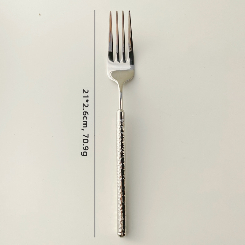 Set príborov z 304 nerezovej ocele: nôž na steak, vidlica a lyžica s rúčkou s textúrou okrúhleho diamantu, zrkadlovo leštené, minimalistický moderný štýl