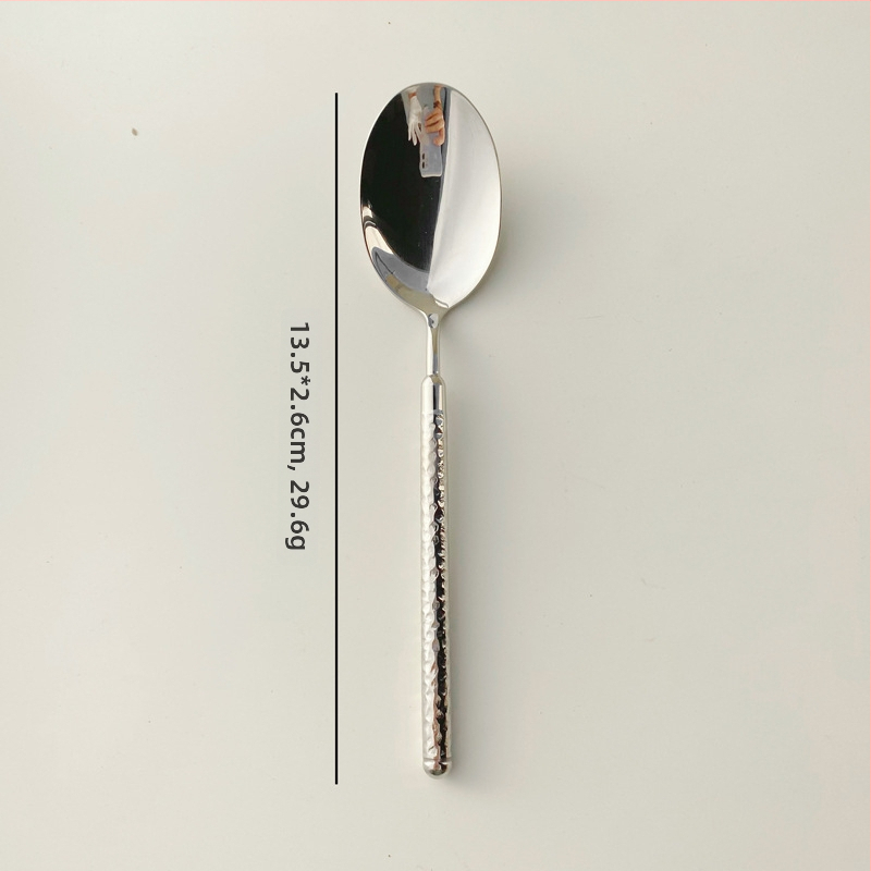 Set príborov z 304 nerezovej ocele: nôž na steak, vidlica a lyžica s rúčkou s textúrou okrúhleho diamantu, zrkadlovo leštené, minimalistický moderný štýl