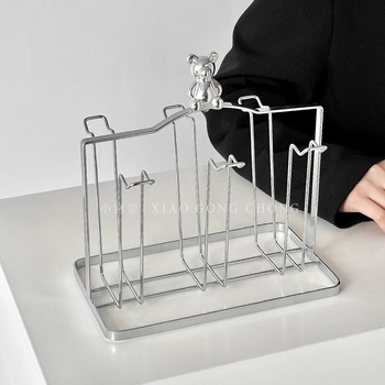 Barx Teáscsésze tartó állvány lecsöpögtető és tároló, függő üvegpohár tartó, modern egyszerű stílus, fúrás nélkül