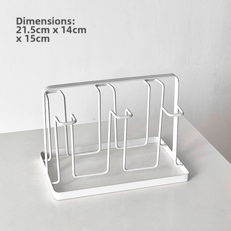 Barx držiak na šálky na čaj s odkvapkávacím priestorom a úložným priestorom, zavesiteľný držiak na sklenené šálky, moderný jednoduchý štýl, bez vŕtania