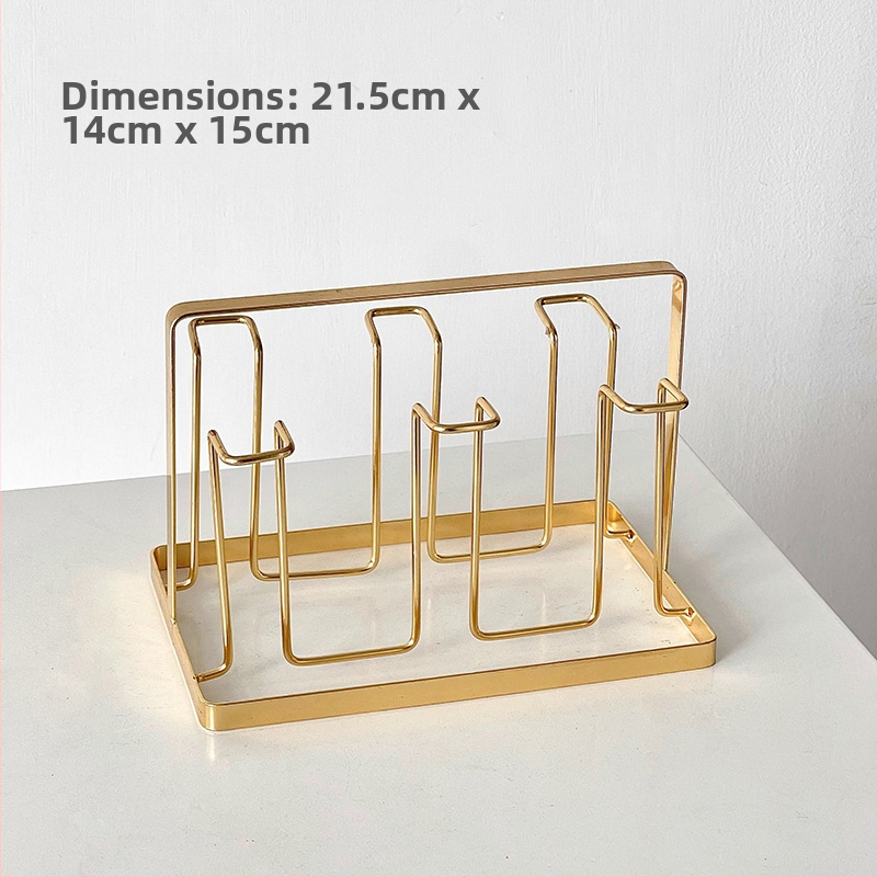 Barx držiak na šálky na čaj s odkvapkávacím priestorom a úložným priestorom, zavesiteľný držiak na sklenené šálky, moderný jednoduchý štýl, bez vŕtania