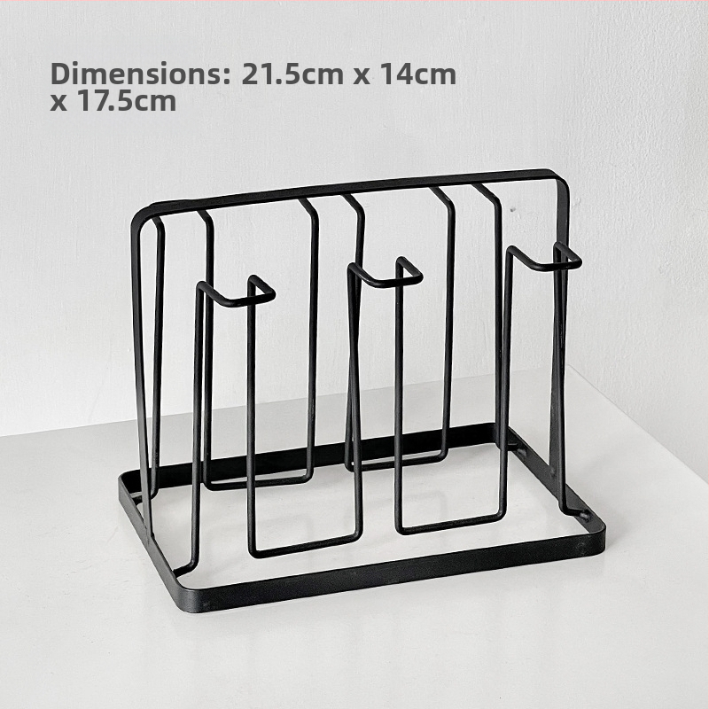 Barx držiak na šálky na čaj s odkvapkávacím priestorom a úložným priestorom, zavesiteľný držiak na sklenené šálky, moderný jednoduchý štýl, bez vŕtania