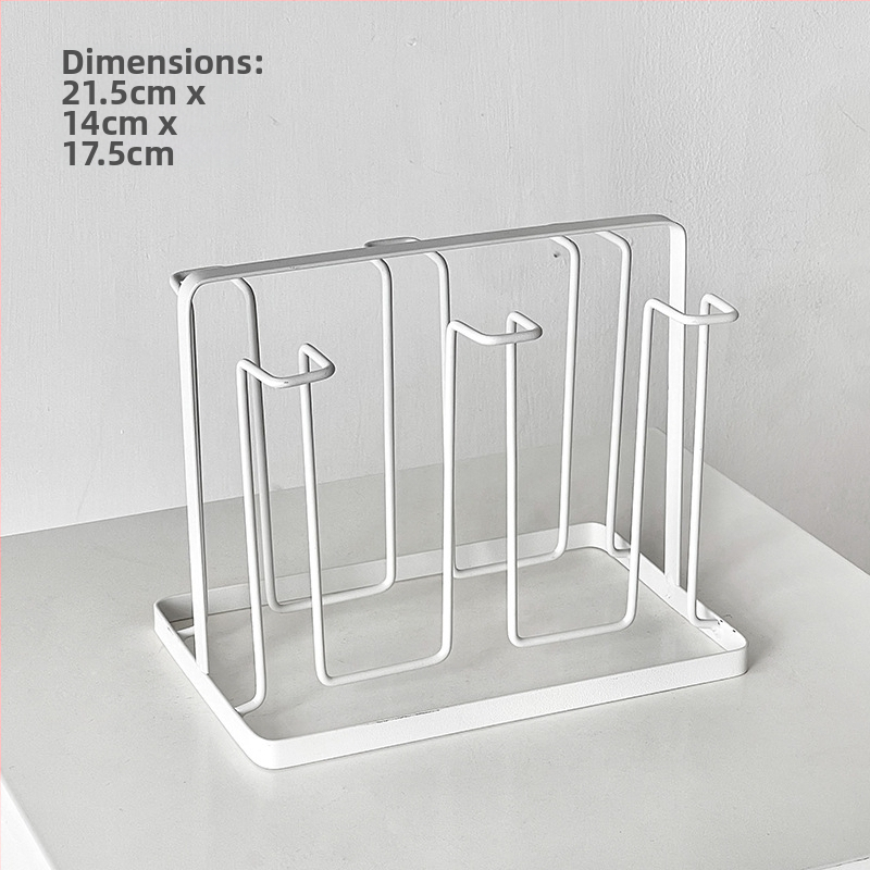 Barx držiak na šálky na čaj s odkvapkávacím priestorom a úložným priestorom, zavesiteľný držiak na sklenené šálky, moderný jednoduchý štýl, bez vŕtania