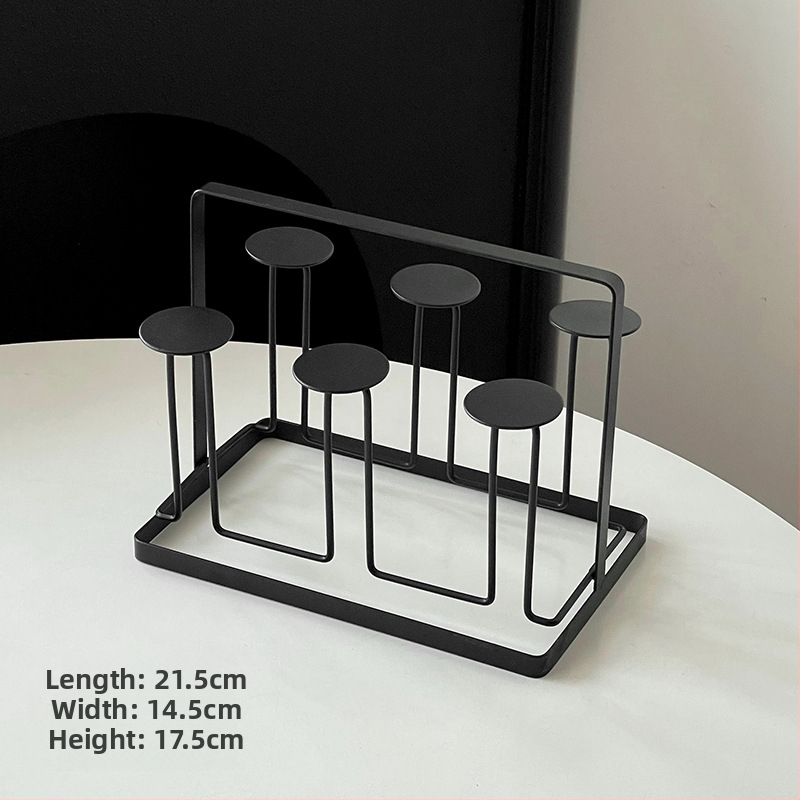 Barx držiak na šálky na čaj s odkvapkávacím priestorom a úložným priestorom, zavesiteľný držiak na sklenené šálky, moderný jednoduchý štýl, bez vŕtania