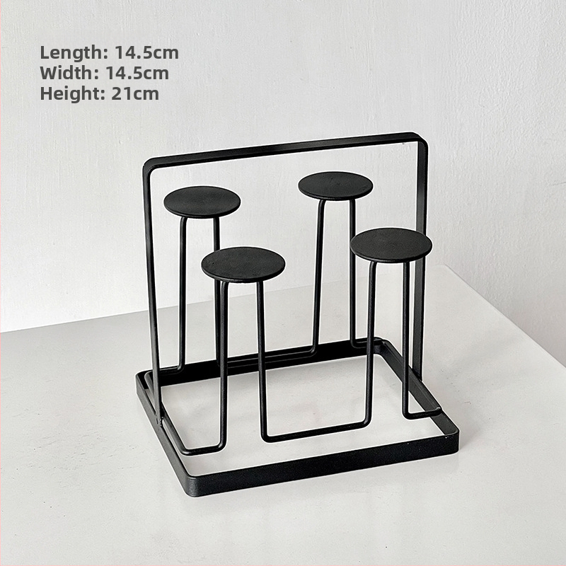 Barx držiak na šálky na čaj s odkvapkávacím priestorom a úložným priestorom, zavesiteľný držiak na sklenené šálky, moderný jednoduchý štýl, bez vŕtania