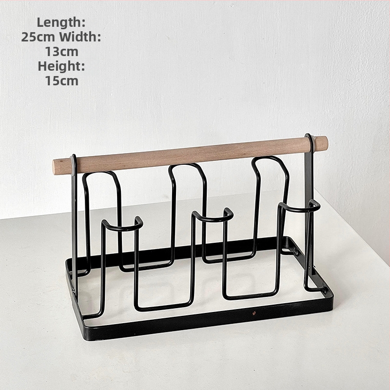 Barx držiak na šálky na čaj s odkvapkávacím priestorom a úložným priestorom, zavesiteľný držiak na sklenené šálky, moderný jednoduchý štýl, bez vŕtania