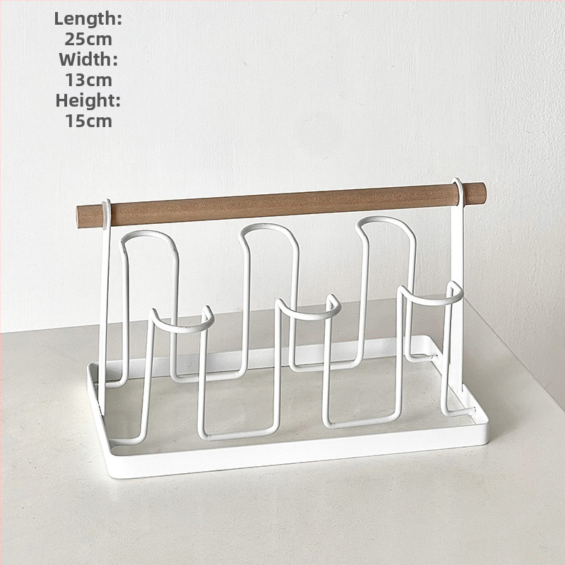 Barx držiak na šálky na čaj s odkvapkávacím priestorom a úložným priestorom, zavesiteľný držiak na sklenené šálky, moderný jednoduchý štýl, bez vŕtania