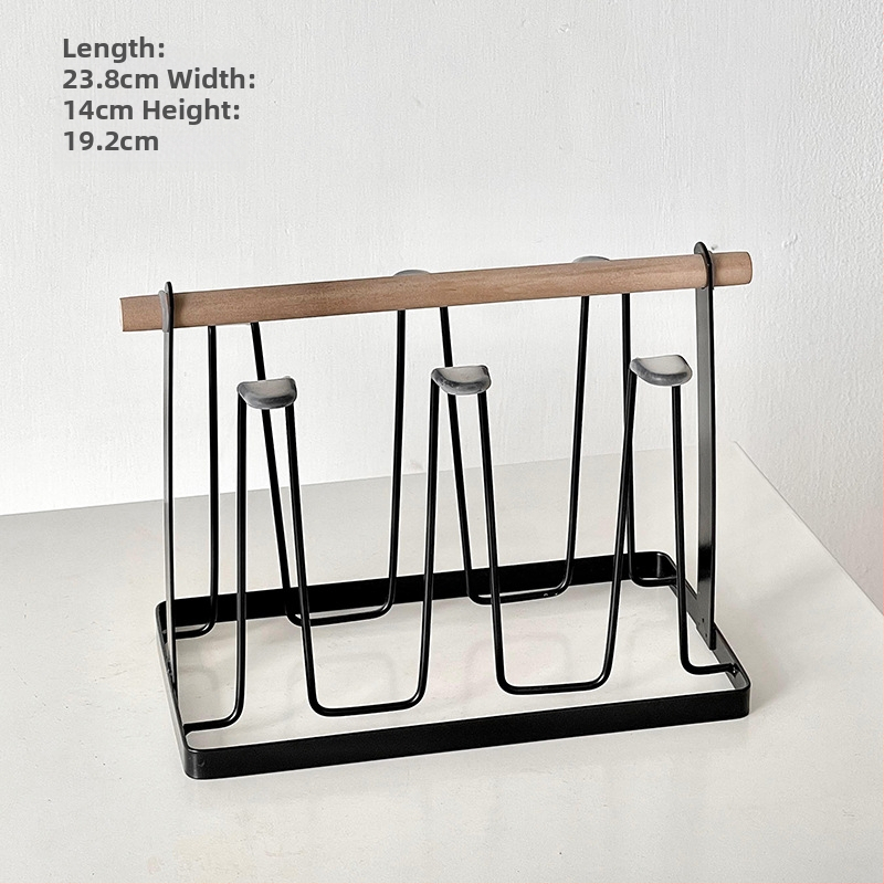 Barx držiak na šálky na čaj s odkvapkávacím priestorom a úložným priestorom, zavesiteľný držiak na sklenené šálky, moderný jednoduchý štýl, bez vŕtania