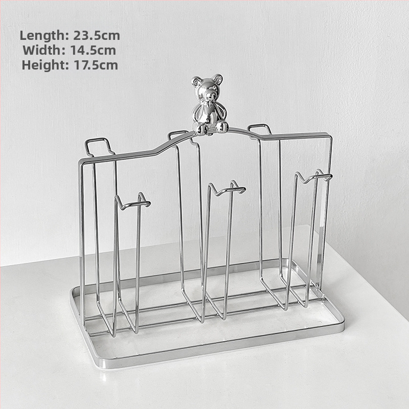 Barx držiak na šálky na čaj s odkvapkávacím priestorom a úložným priestorom, zavesiteľný držiak na sklenené šálky, moderný jednoduchý štýl, bez vŕtania