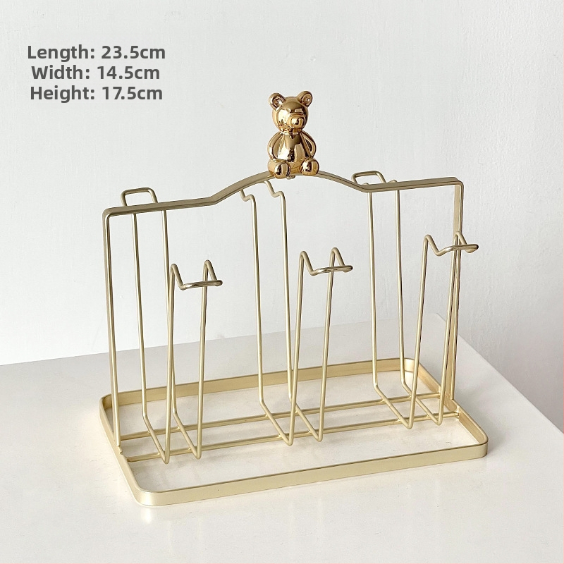 Barx držiak na šálky na čaj s odkvapkávacím priestorom a úložným priestorom, zavesiteľný držiak na sklenené šálky, moderný jednoduchý štýl, bez vŕtania