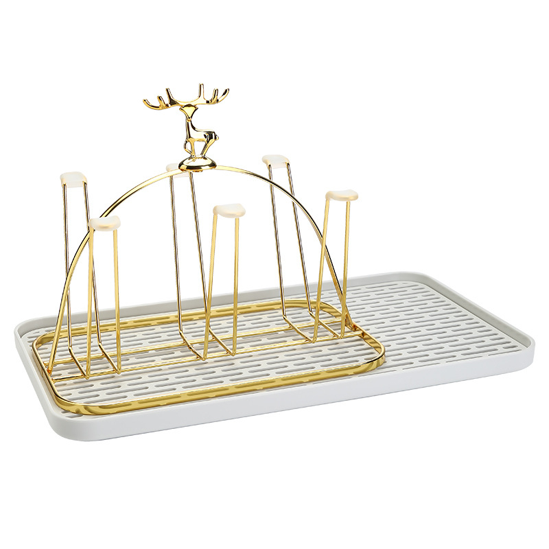 Pohárfogó és tároló tálca – fúrás nélküli telepítés, egyszerű stílus, üveg- és teás/boros kiegészítők tárolása