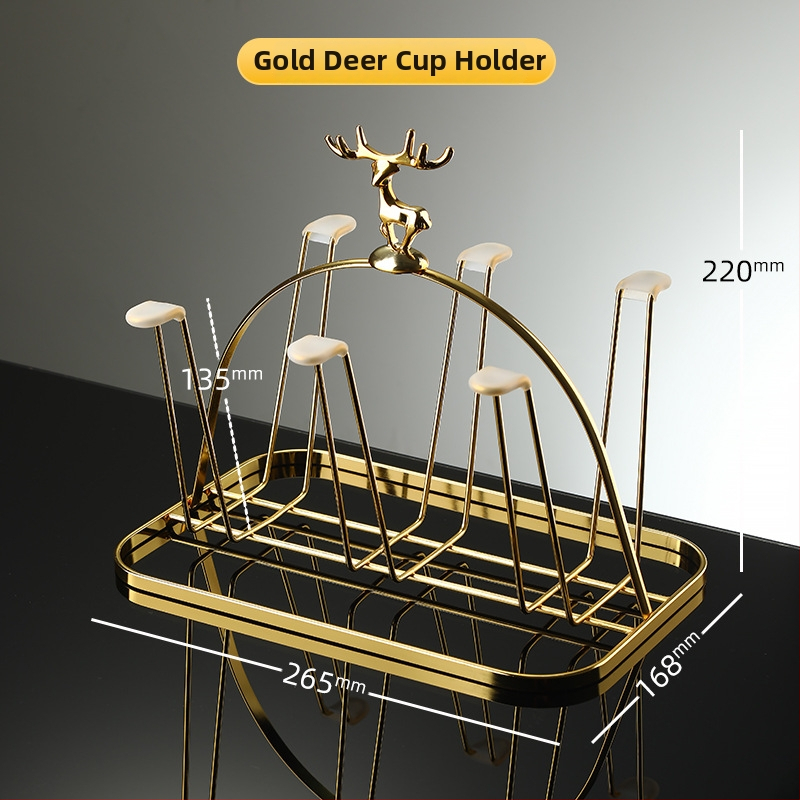 Držiak na poháre a zásobník na sklenené poháre – bez vŕtania, jednoduchý štýl, drenážna miska