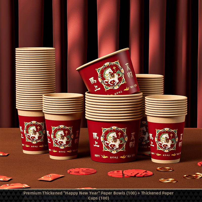 Κύπελλα μιας χρήσης από Kraft χαρτόνι για γεύματα, στρογγυλού σχήματος, ζωϊκό μοτίβο, χωρητικότητα 500 ml, μάρκα Yihan.