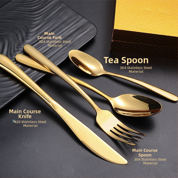 Ανοξείδωτο ατσάλι, 24 τεμάχια σετ μαχαιροπήρουνα δυτικού τύπου - χειροποίητο, με δυνατότητα εξατομίκευσης, υψηλής ποιότητας ρετρό στυλ