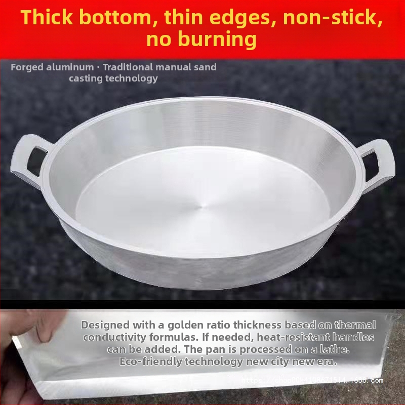 Alumínium serpenyő tapadásmentes bevonattal, egyetlen alappal, kínai stílusú palacsintás serpenyő