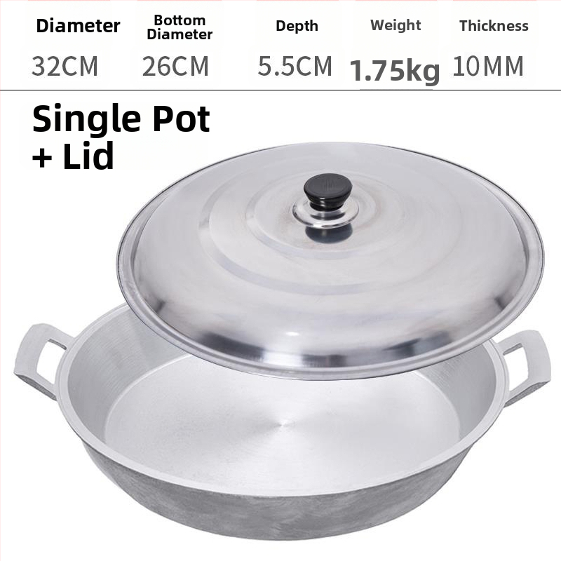 Alumínium serpenyő tapadásmentes bevonattal, egyetlen alappal, kínai stílusú palacsintás serpenyő