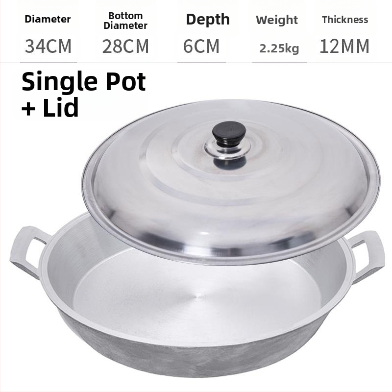 Alumínium serpenyő tapadásmentes bevonattal, egyetlen alappal, kínai stílusú palacsintás serpenyő